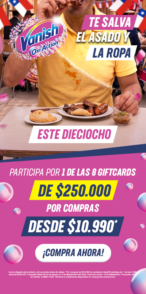 Participa por 1 de las 8 giftcards con Vanish